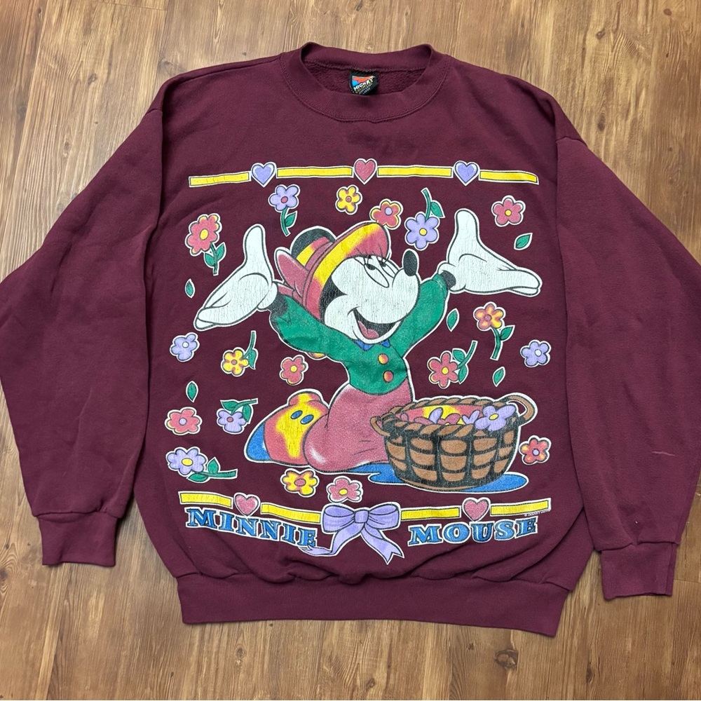Vintage Disney Maroon Minnie Mouse Sweater